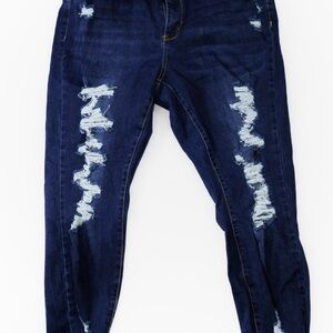 Rue21 Dark Blue Distressed Skinny Jeans